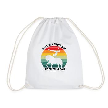 Vaulting Acrobatics Design and Equestrian Horse - Drawstring Bag - white - Front