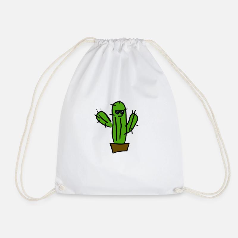 Cool cactus - Drawstring Bag - white