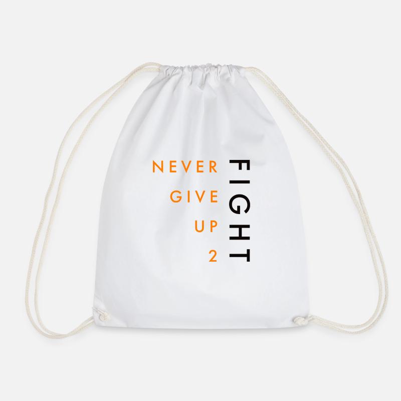 NEVER GIVE UP 2 FIGHT - Turnbeutel - Weiß