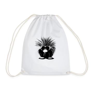 Porcupine Sunglasses Cute Animals Vector 9 - Drawstring Bag - white - Front