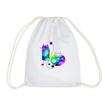 Cats - Drawstring Bag - white - Front