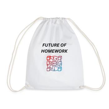 Homework AI Künstliche Intelligenz Wissen Home - Turnbeutel - Weiß - Vorne