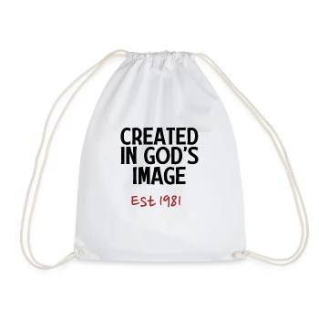 Created in God's Image Est 1981 - Drawstring Bag - white - Front