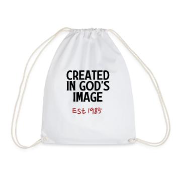 Created in God's Image Est 1985 - Drawstring Bag - white - Front