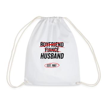 Boyfriend Fiancé Husband Est 1997 - Drawstring Bag - white - Front