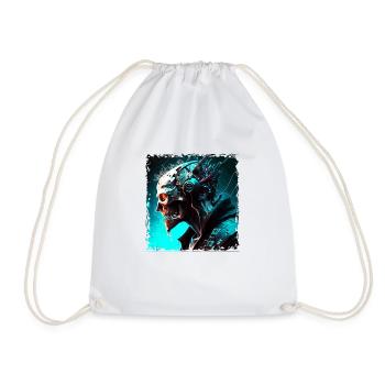 Cyborg or monster as Cyber Android of the future - Drawstring Bag - white - Front