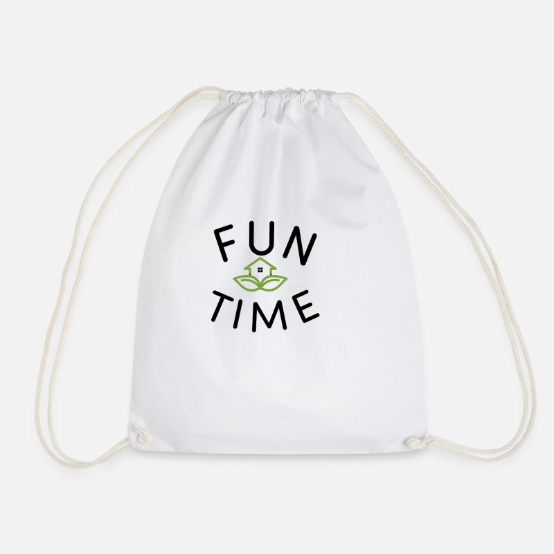 fun time design by @hiffters - Drawstring Bag - white