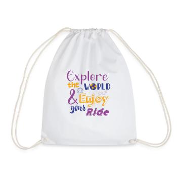 Explore the world and enjoy your ride - Turnbeutel - Weiß - Vorne