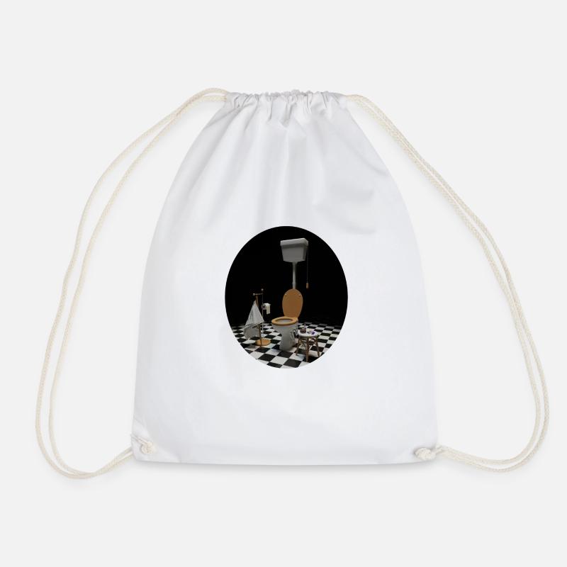 Toilet - Drawstring Bag - white