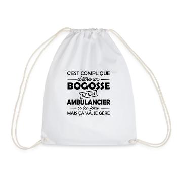 bogosse et ambulancier / cadeau ambulancier - Sac de sport léger - blanc - Devant