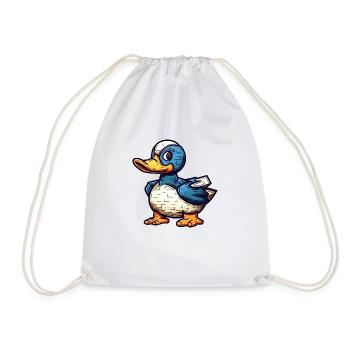 Cute little duck in comic and cartoon look - Drawstring Bag - white - Front