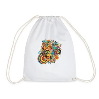 Motifs psychédéliques des années 70 - Sac de sport léger - blanc - Devant