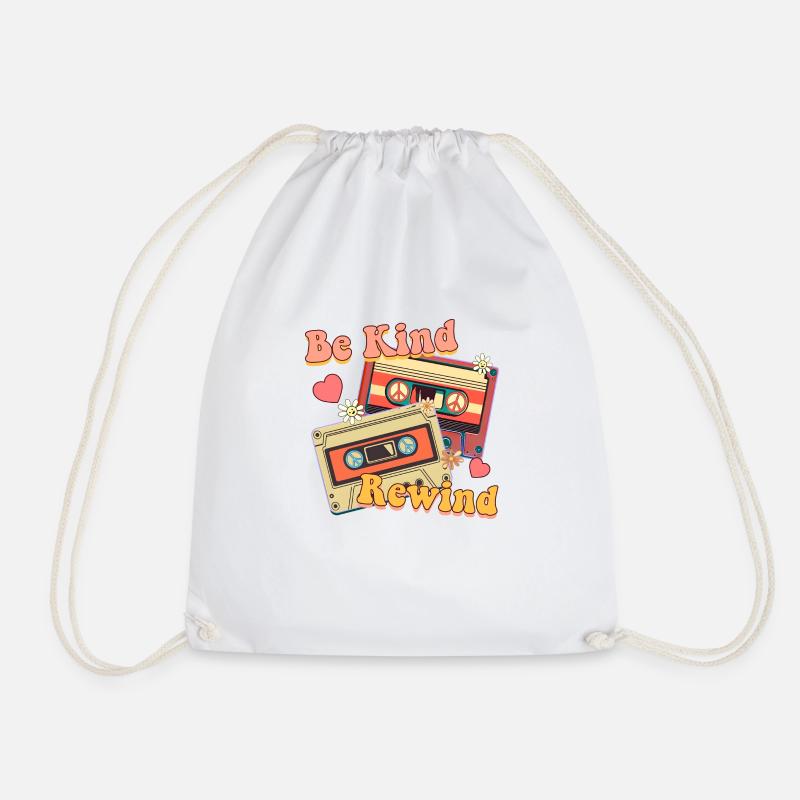 Be Kind Rewind - Drawstring Bag - white