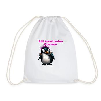 Stil kennt keine Grenzen Punk Pinguine - Turnbeutel - Weiß - Vorne
