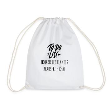 nourrir les plantes arroser le chat - Sac de sport léger - blanc - Devant