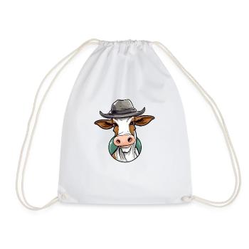 Kija the cow - Drawstring Bag - white - Front