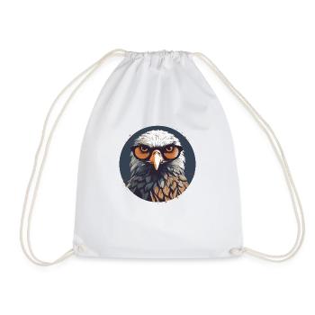 Adler mit Sonnenbrille, Falke, Vogel - Turnbeutel - Weiß - Vorne