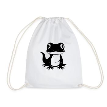 lustiger Gecko - Turnbeutel - Weiß - Vorne
