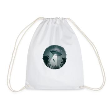 UFO round - Drawstring Bag - white - Front