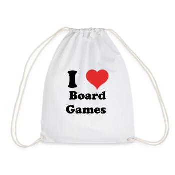 i love Board Games - Drawstring Bag - white - Front