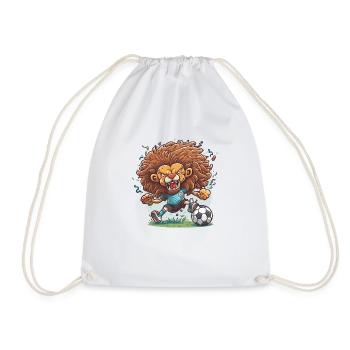 Lion Soccer Player - Turnbeutel - Weiß - Vorne
