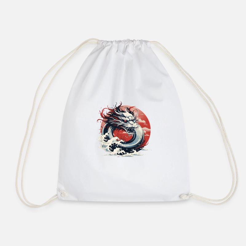 Japanischer Drache - Turnbeutel - Weiß