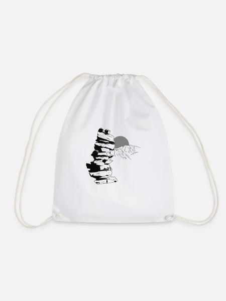 Stone Tower - Drawstring Bag - white