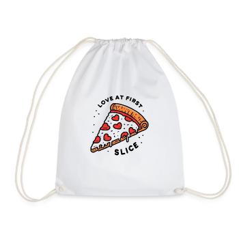 Love at First Slice - Drawstring Bag - white - Front