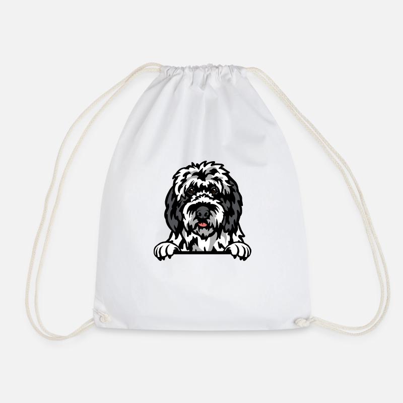 Old English Sheepdog Elegance - Drawstring Bag - white