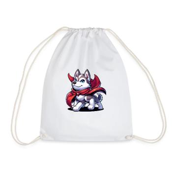 Superhelden-Husky - Turnbeutel - Weiß - Vorne