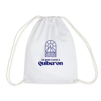 Quiberon, en mode pause Bretagne Morbihan 56 - Sac de sport léger - blanc - Devant