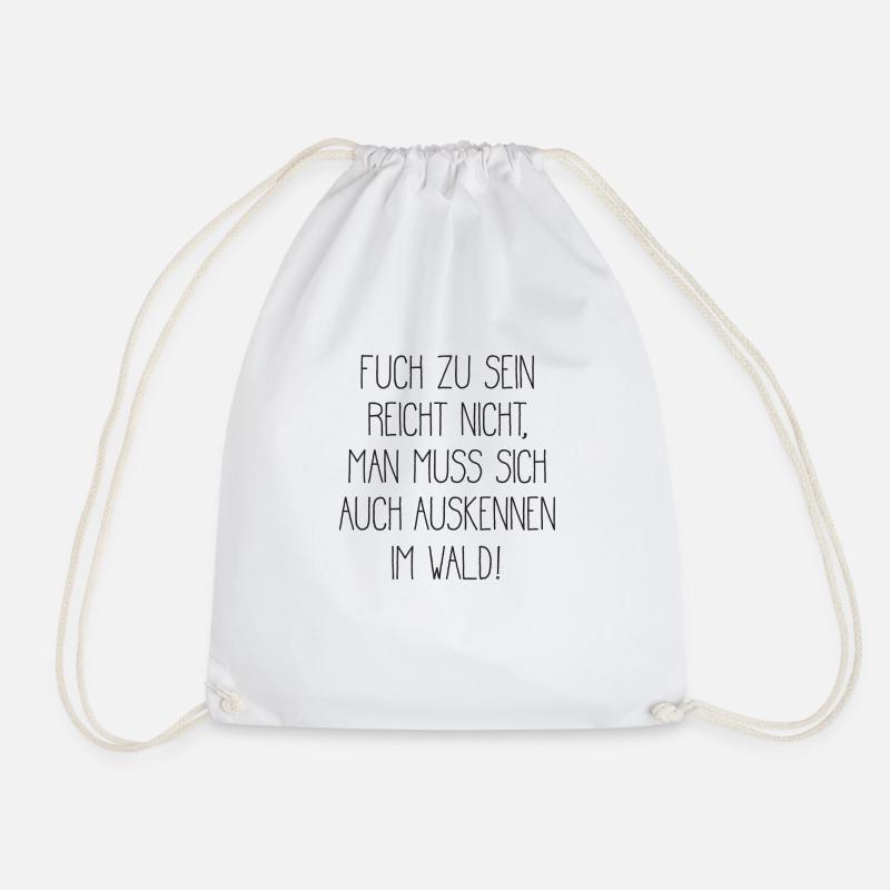 Clever Cool Fox Foxes Saying - Drawstring Bag - white