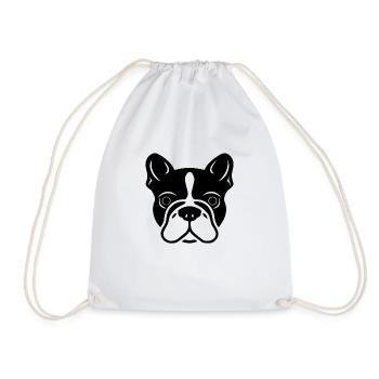 Französische Bulldogge - Turnbeutel - Weiß - Vorne