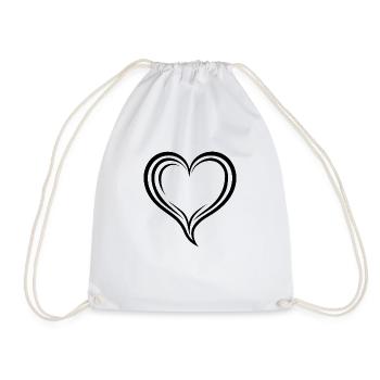 Herz, Liebe, Valentinstag, Symbol - Turnbeutel - Weiß - Vorne