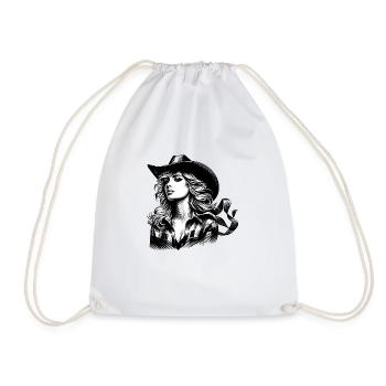 western vintage cowboy fille américain western sauvage - Sac de sport léger - blanc - Devant