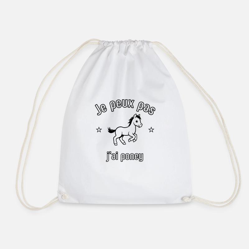 I can't I have a pony - Drawstring Bag - white