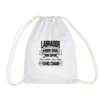 "Labrador T-shirt My Buddy" CN - Drawstring Bag - white - Front