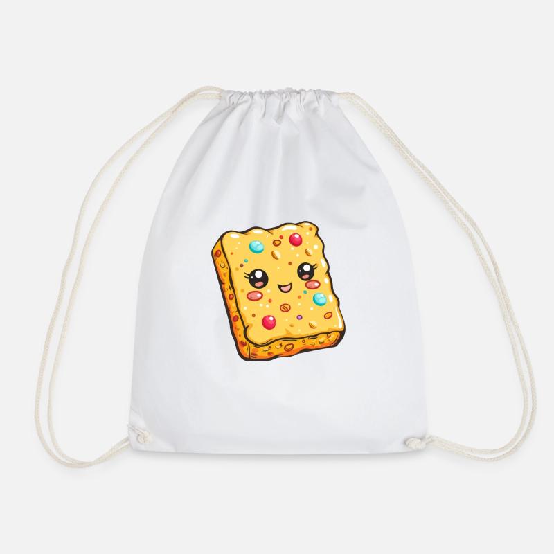 Funny Cookie with Sprinkles Comic - Drawstring Bag - white