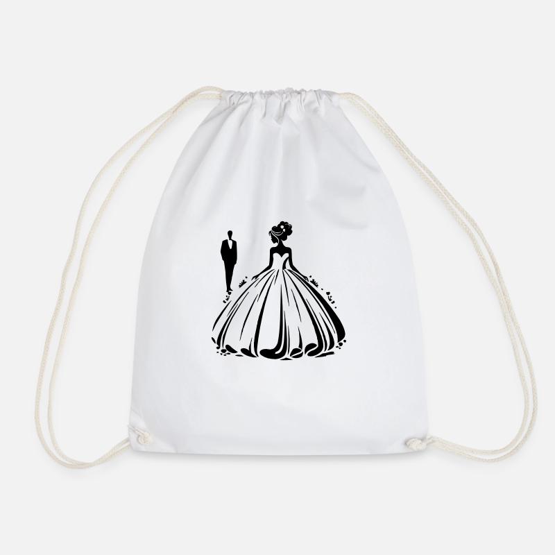Bride - Drawstring Bag - white