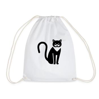 Katze - Turnbeutel - Weiß - Vorne