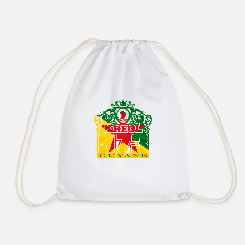 973 Kreol Guyane Drapeau - Drawstring Bag - white