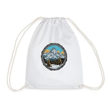 Mountain Mountain - Drawstring Bag - white - Front