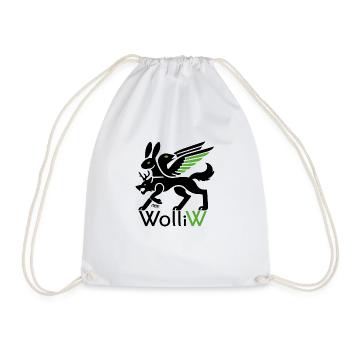 WolliW - Wolli Wolpertinger from Bavaria - Drawstring Bag - white - Front