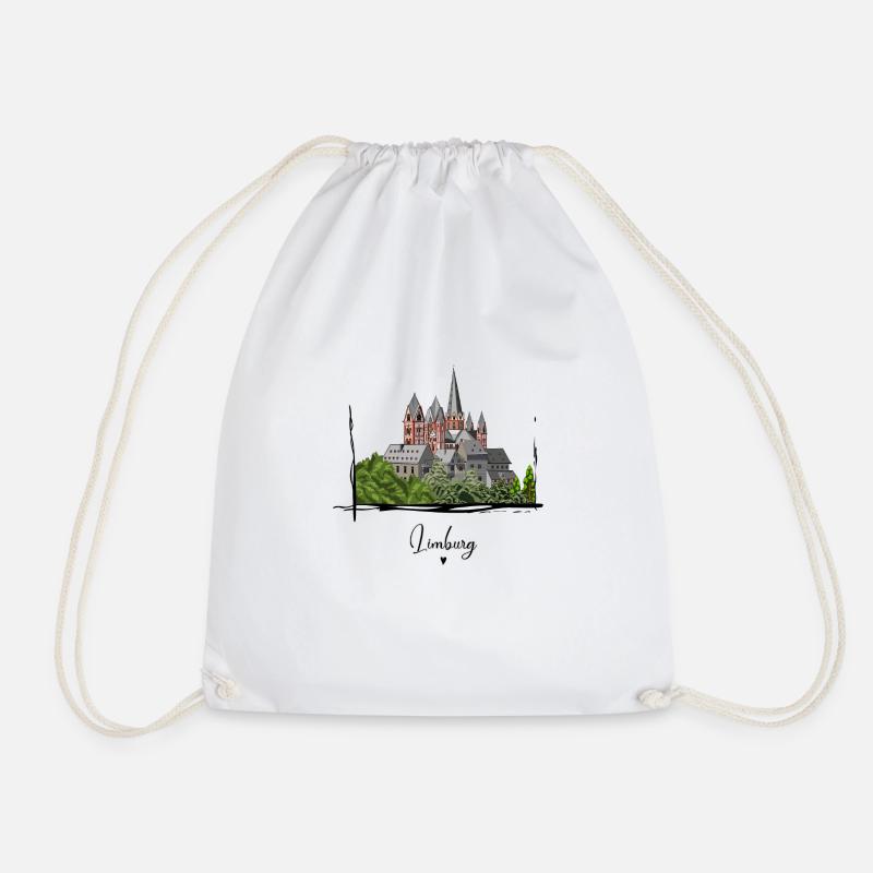 Limburger Dom // Illustration - Turnbeutel - Weiß