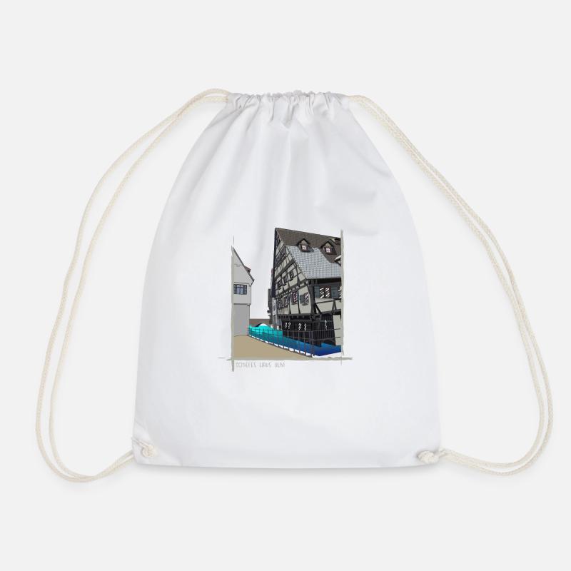 Ulm // Schiefes Haus // Illustration - Turnbeutel - Weiß