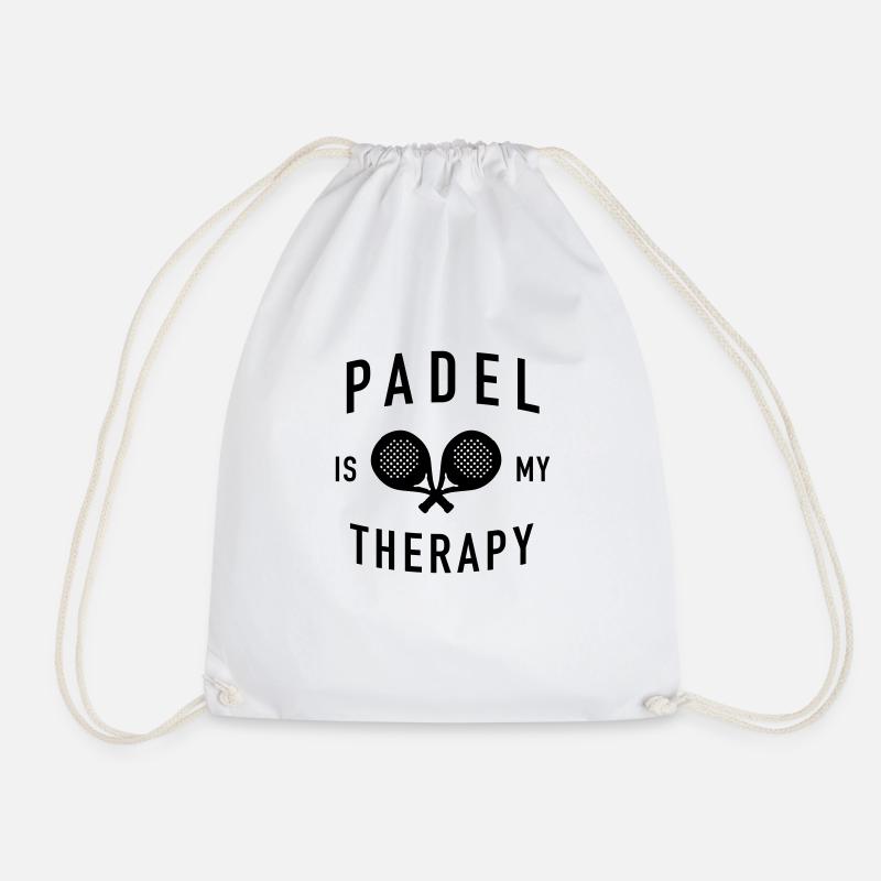 therapy padel - Drawstring Bag - white