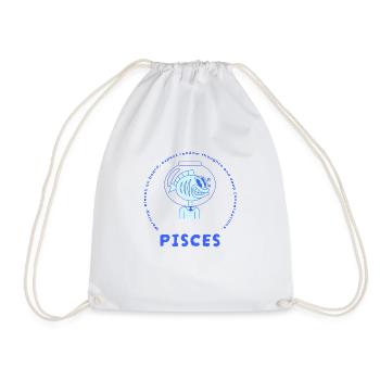 Pisces - Drawstring Bag - white - Front