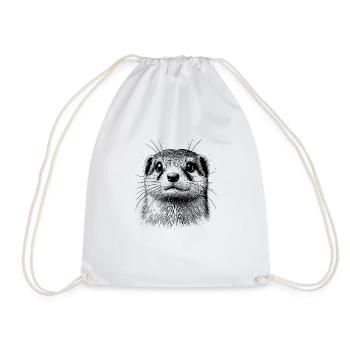 Ermine - Drawstring Bag - white - Front
