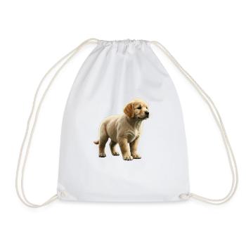 Golden retriever puppy - Drawstring Bag - white - Front