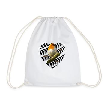 Robin Songbird - Drawstring Bag - white - Front